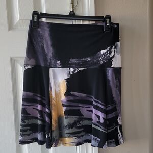 Eva Varro Black and Purple A-Line Skirt